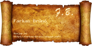 Farkas Brúnó névjegykártya